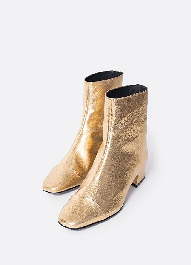 Imagen - Botines metalizados de piel en dorado