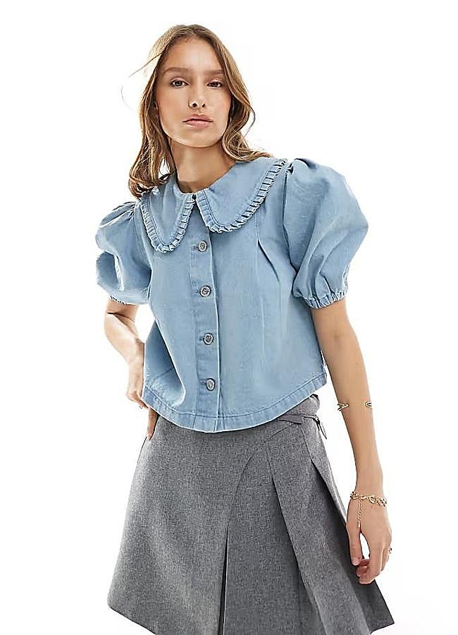 Imagen - Blusa con mangas globo vaquera