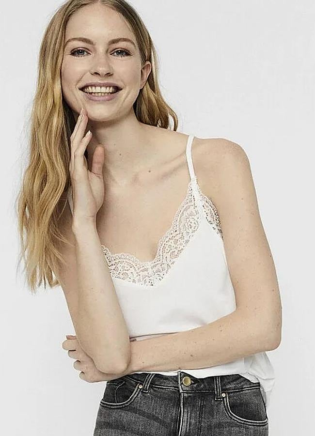 Imagen - Top lencero blanco con espalda nadadora