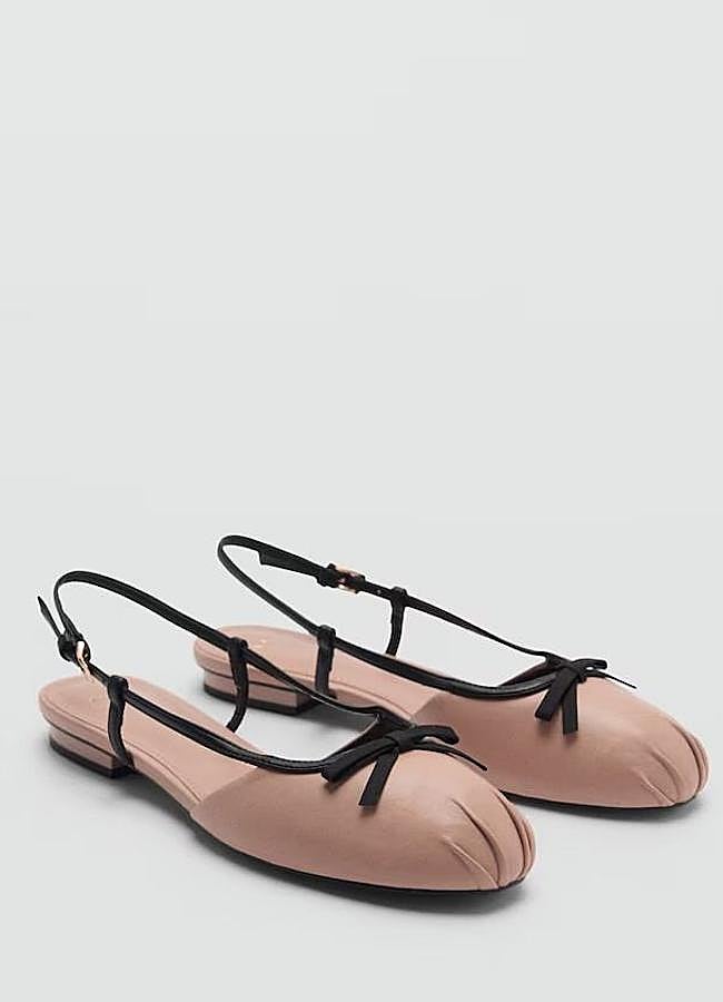 Imagen - Bailarinas slingback con lazos tono rosa