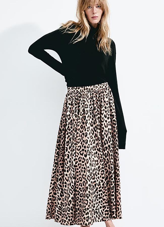 Imagen - Falda de vuelo con animal print de leopardo