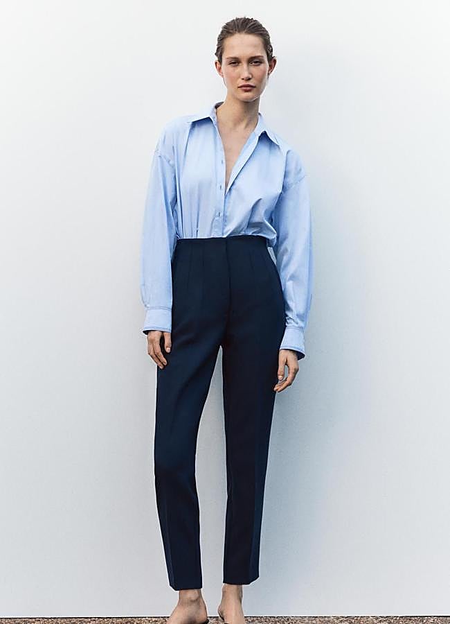 Imagen - Pantalones de tiro alto color azul marino