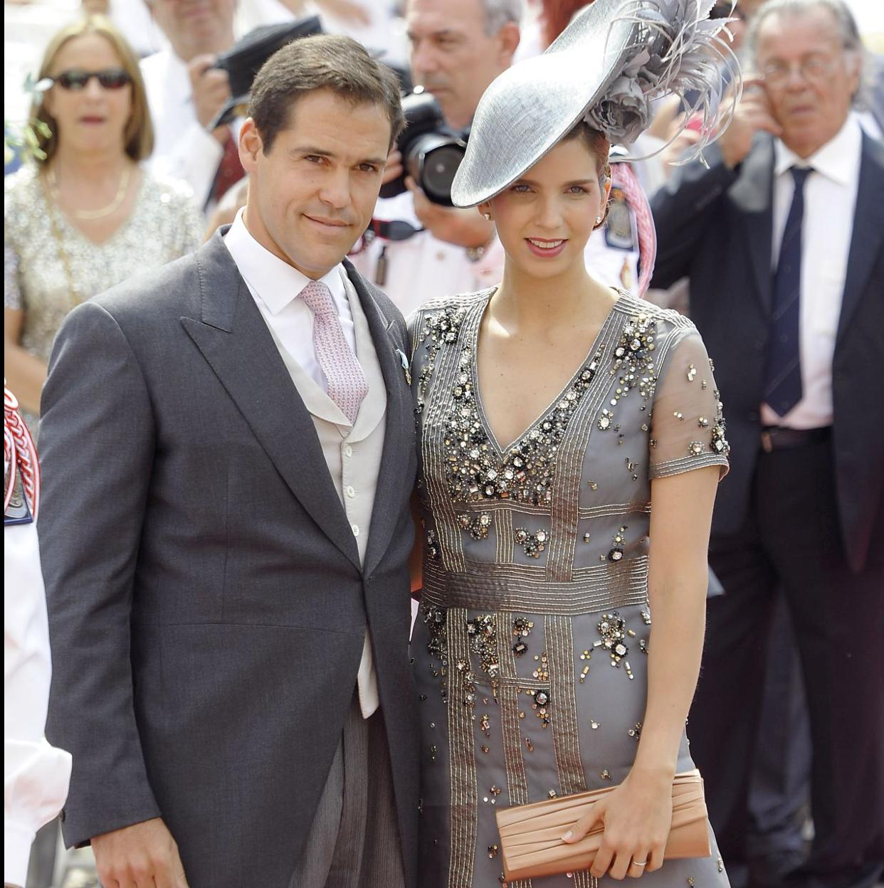 Luis Alfonso de Borbón y Margarita Vargas, en la boda de Alberto y Charlène de Mónaco. 