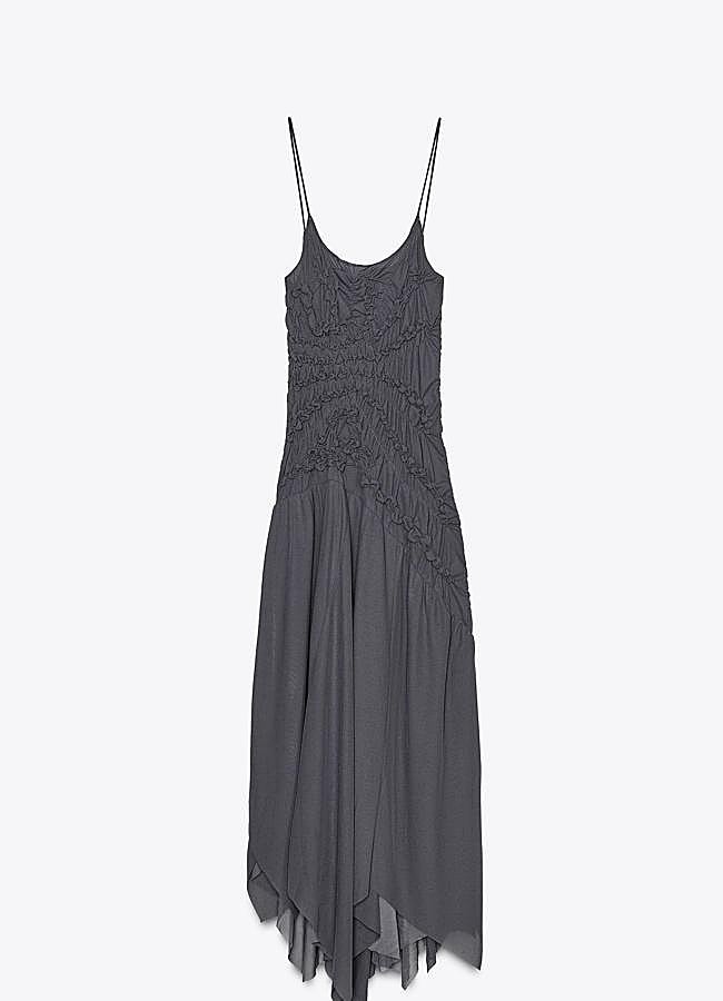 Imagen - Vestido asimétrico frunces de Zara.