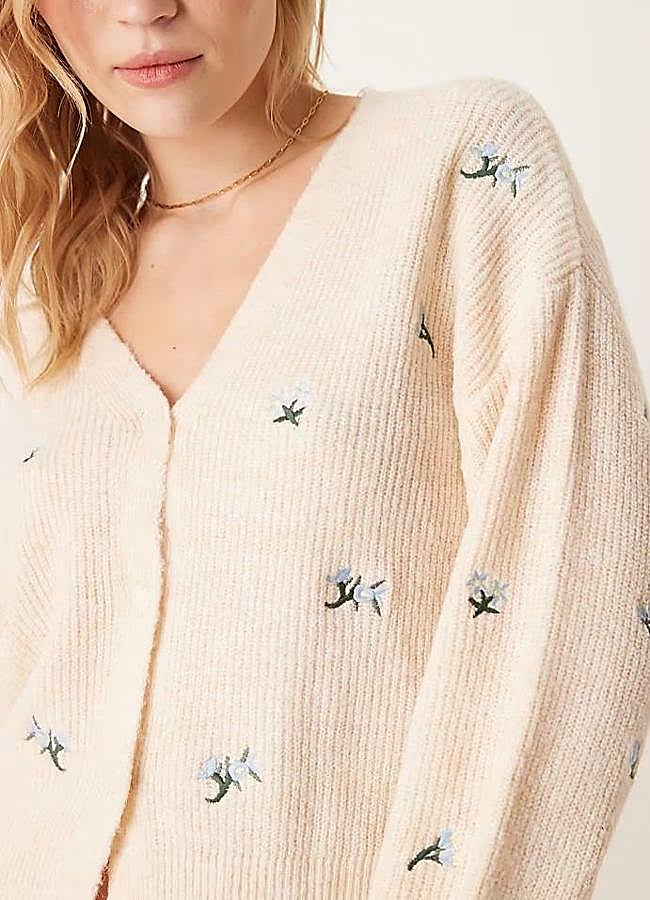 Imagen - Cárdigan bordado en punto canalé