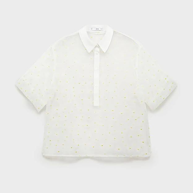 Camisa semitransparente bordado flores (39,99€)