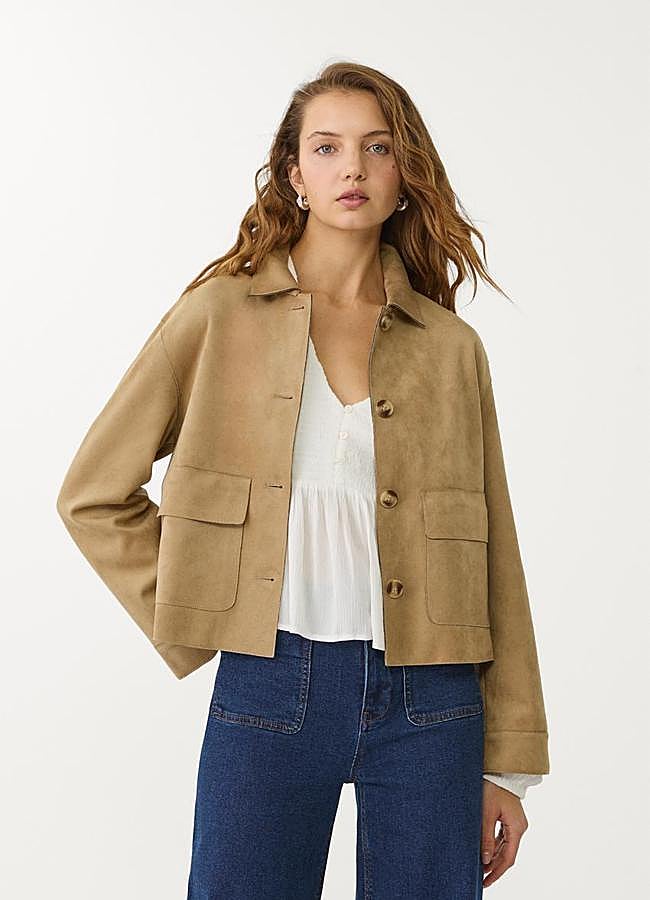 Imagen - Cazadora con bolsillos efecto ante de Stradivarius.