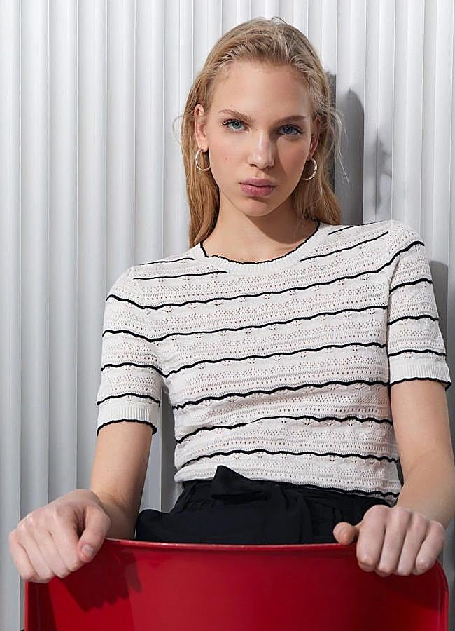 Imagen - Jersey de manga corta con estampado de rayas