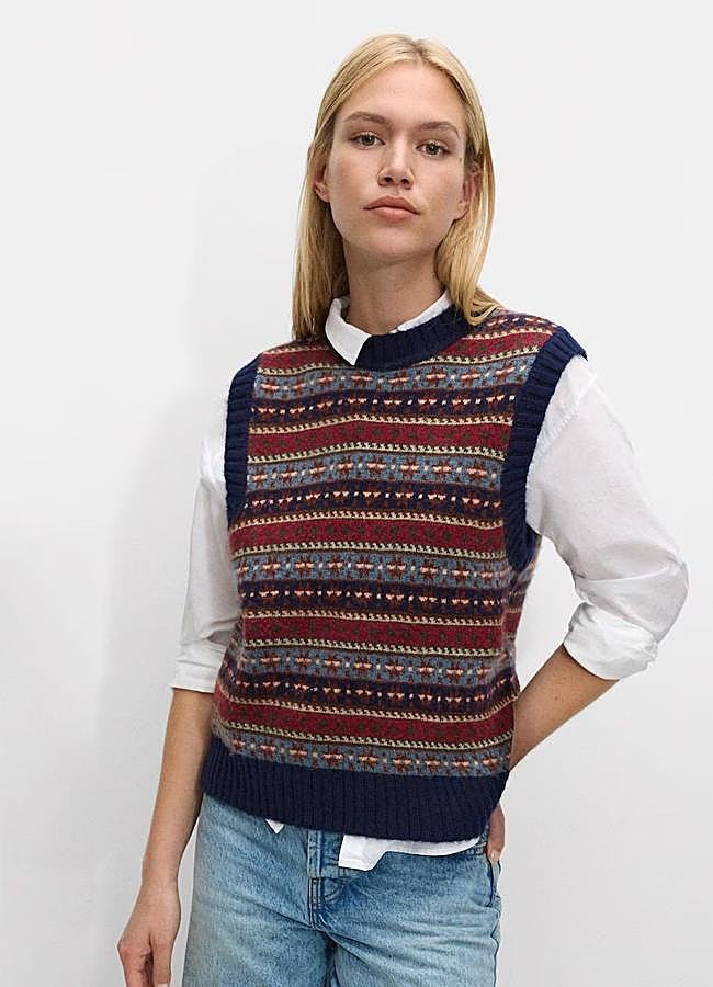 Imagen - Chaleco de punto estampado multicolor