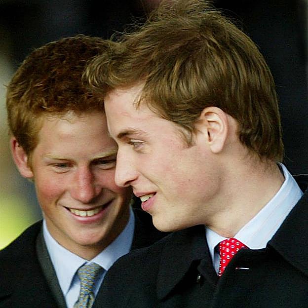 Los príncipes Harry y Guillermo en la década de los dos mil. 