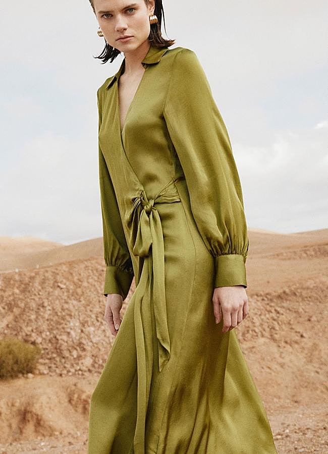 Imagen - Vestido satinado verde oliva