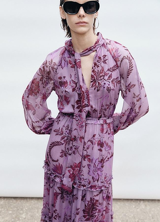 Imagen - Vestido de flores con lazada en el cuello