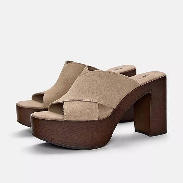 Sandalias tacón plataforma piel (39,99€)