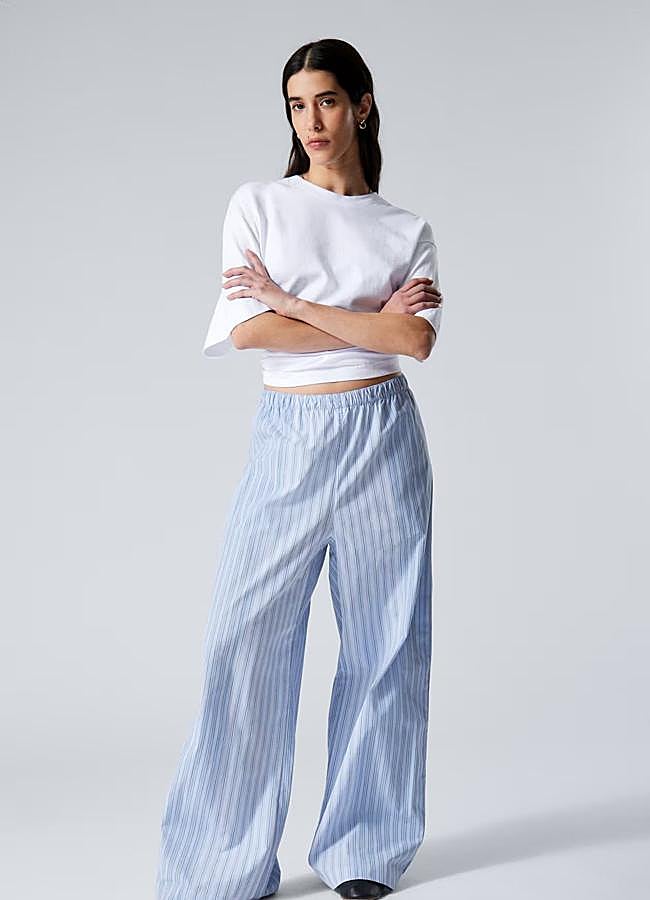 Imagen - Pantalones de rayas pijameros anchos