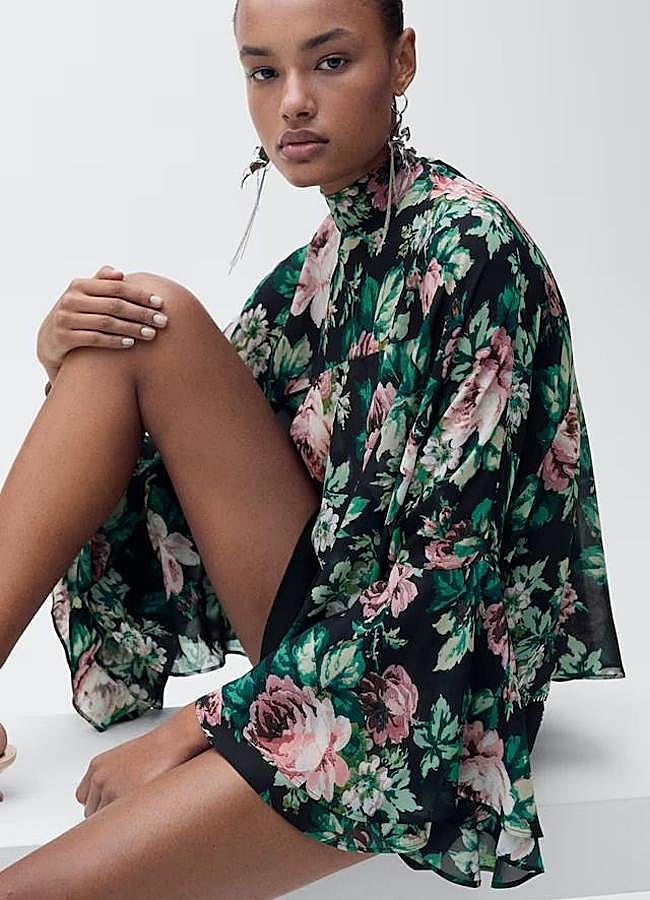 Imagen - Blusa de flores vaporosa con lazada