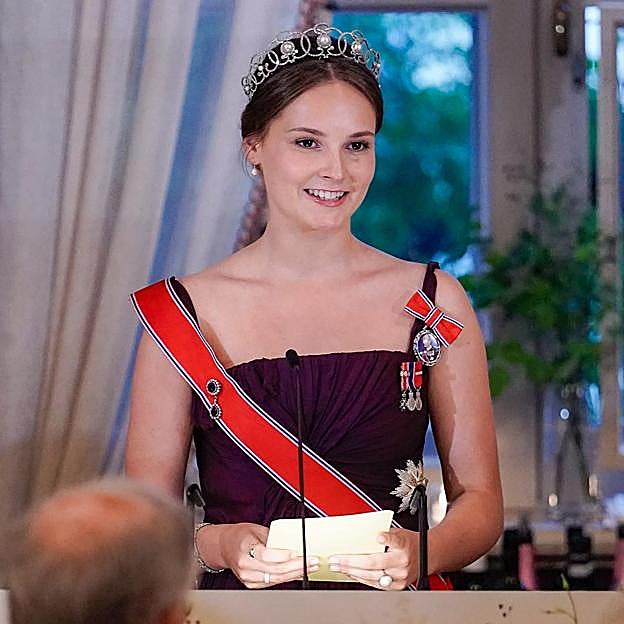 Ingrid de Noruega durante la fiesta de su 18 cumpleaños.