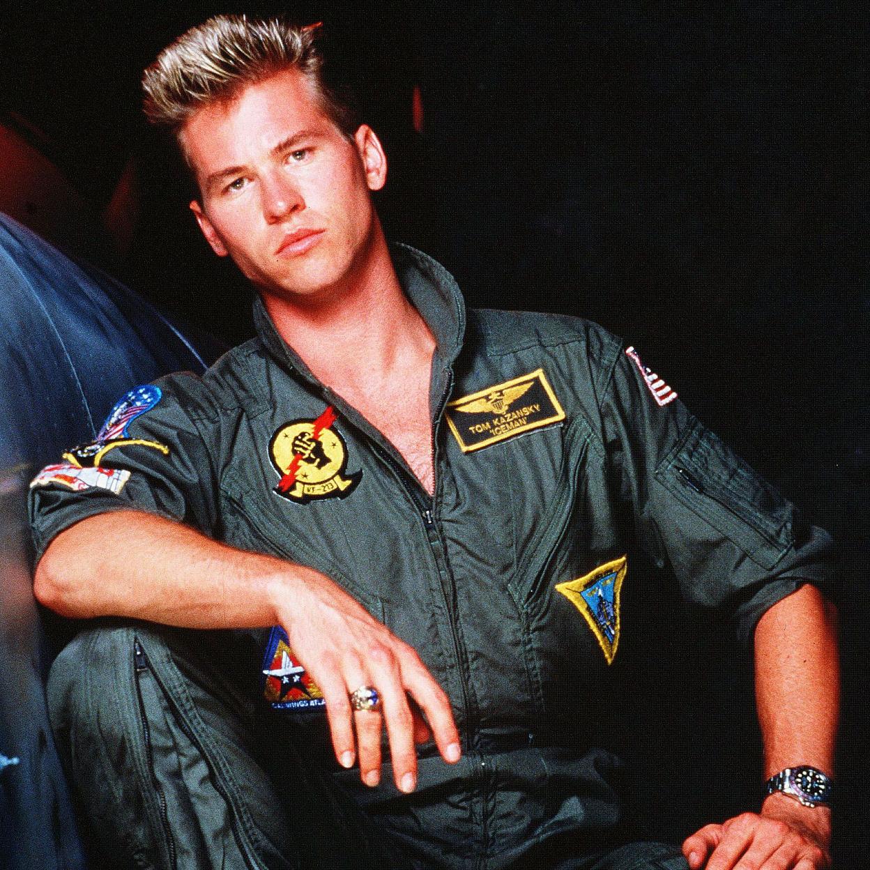 Val Kilmer en una imagen ya mítica de Top Gun. 