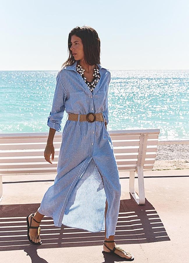 Imagen - Vestido camisero de rayas.