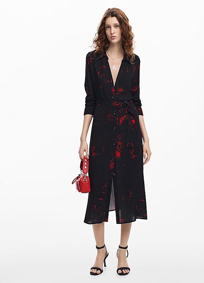 Imagen - Vestido camisero rojo y negro de Desigual, 64,50 euros.