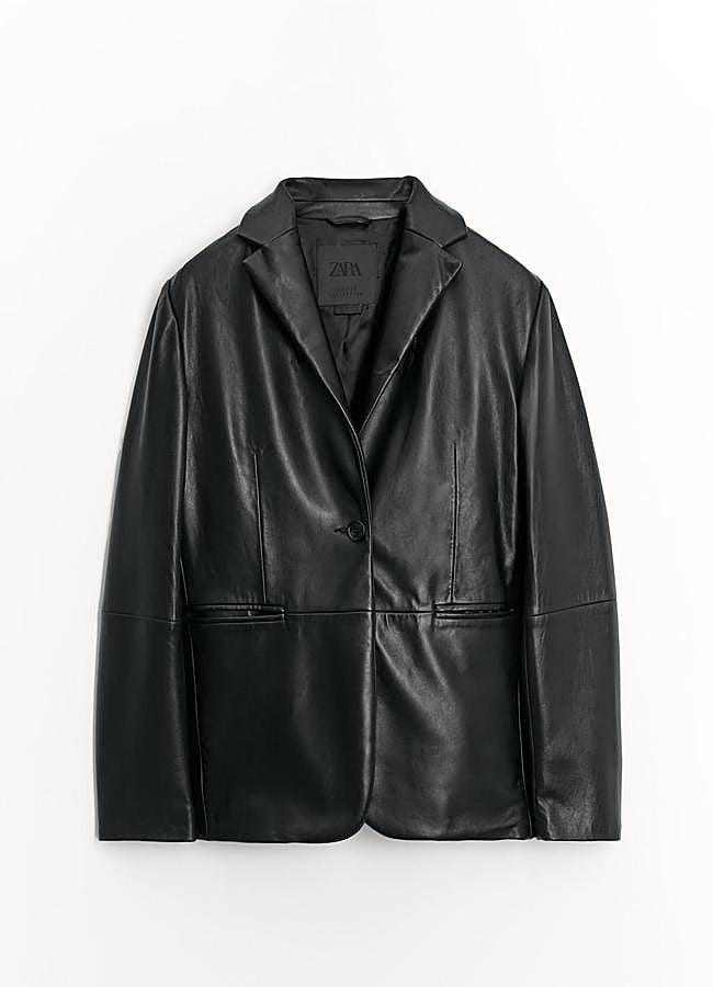 Imagen - Blazer de cuero negra