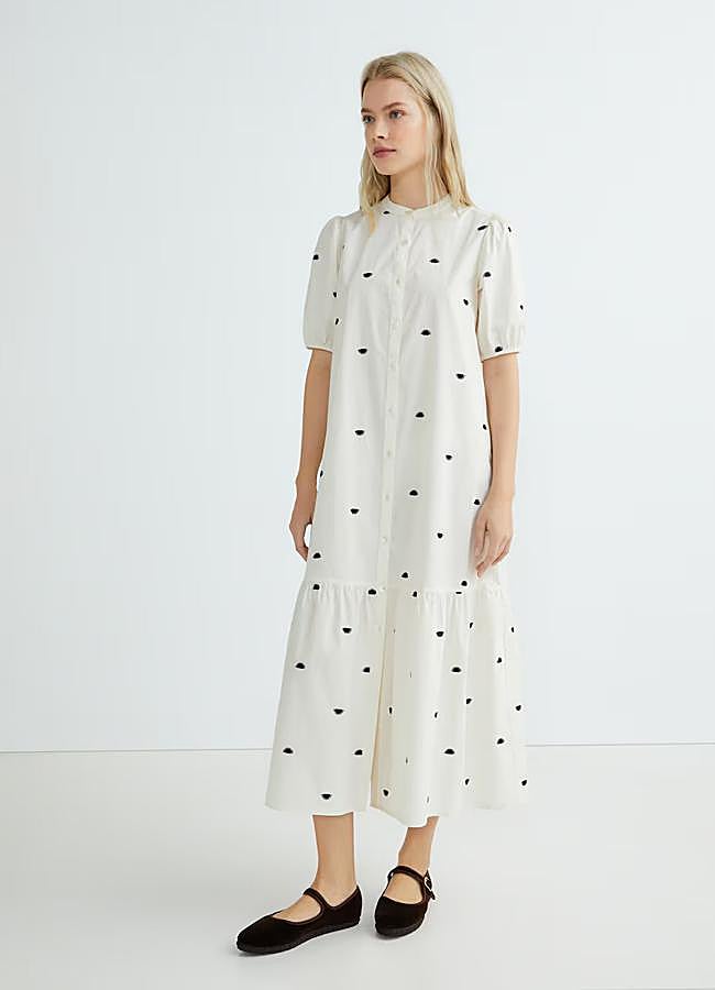 Imagen - Vestido blanco con detalle bordado de Hipercor.