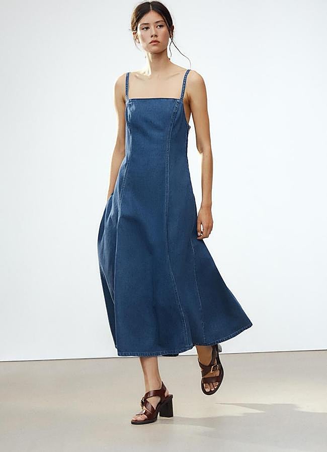 Imagen - Vestido vaquero con vuelo de tirantes