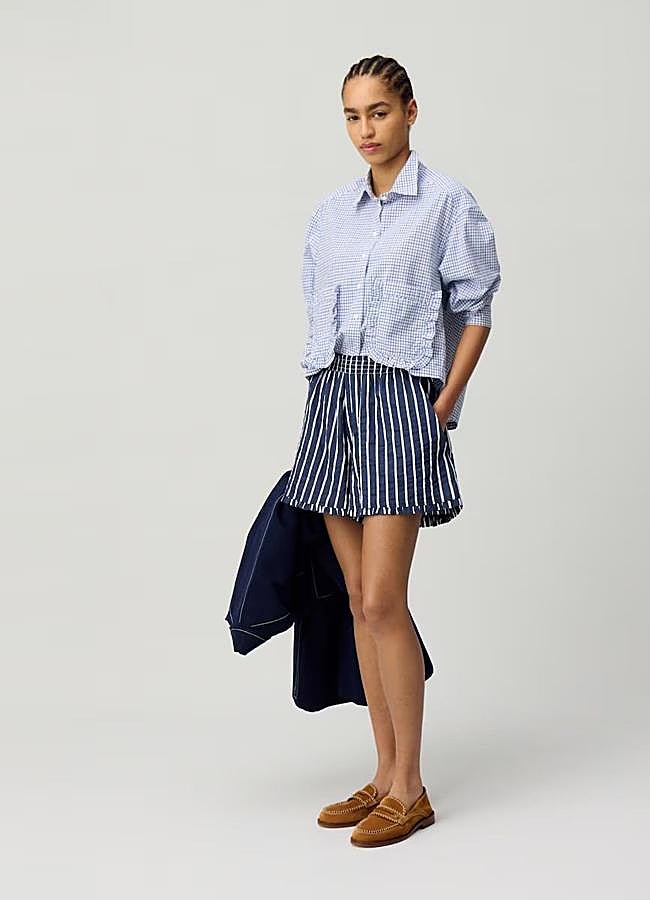 Imagen - Pantalones cortos de rayas con volante