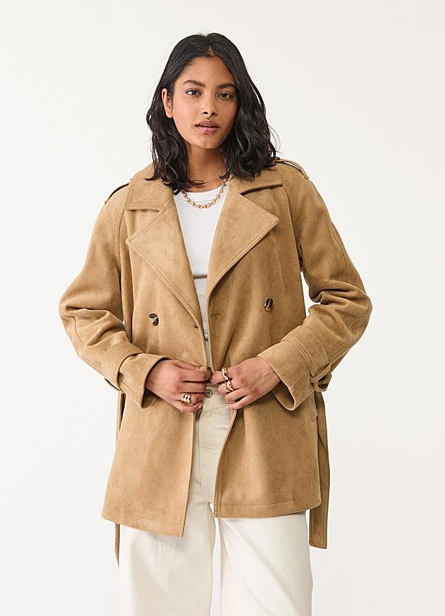 Imagen - Gabardina efecto ante corta