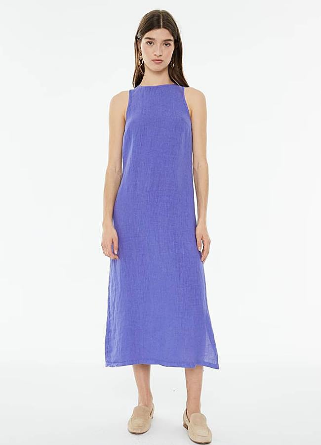 Imagen - Vestido de lino sin mangas con cuello redondo de System Action (79,95€ en El Corte Inglés))