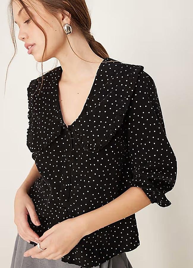 Imagen - Blusa de lunares con cuello peter pan