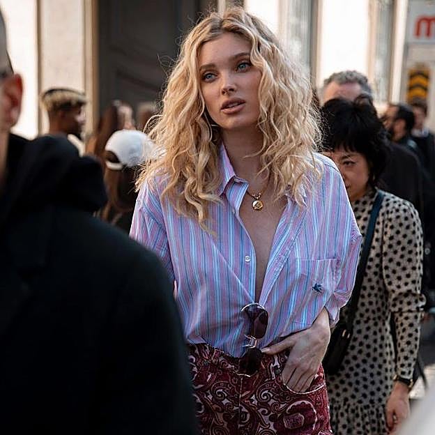 Elsa Hosk con bubble perm en media melena