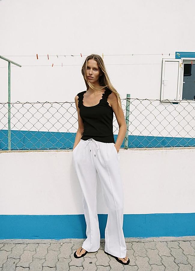 Imagen - Pantalones de lino blancos