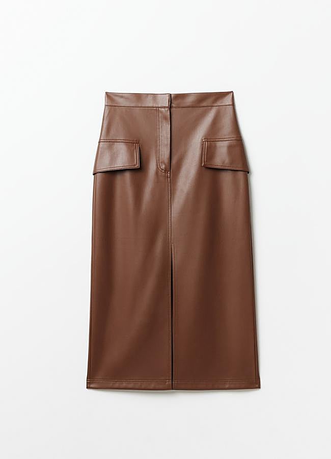 Imagen - Falda de tubo polipiel con bolsillos laterales de Sfera (10,75€)