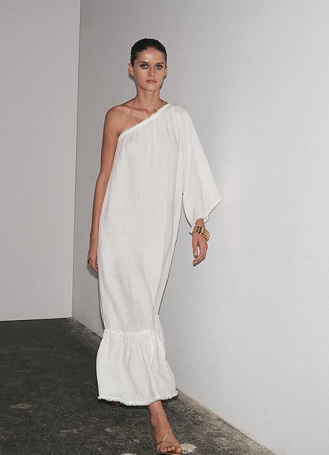 Imagen - Vestido largo asimétrico de lino