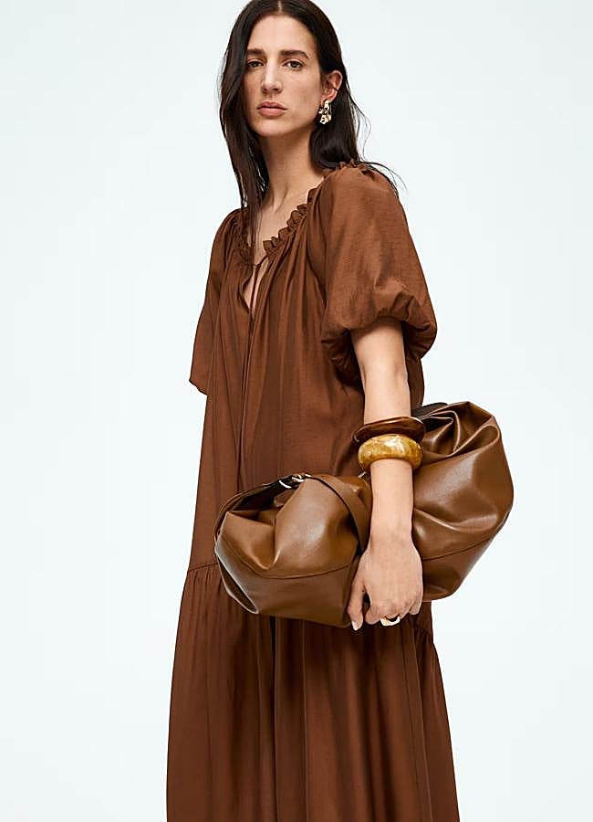 Imagen - Vestido largo oversize marrón chocolate