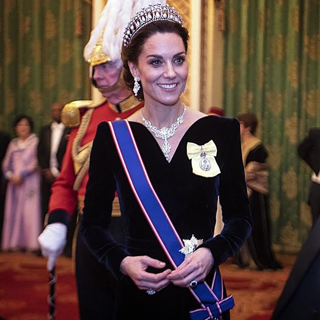 Kate Middleton con el collar de Hyderabad