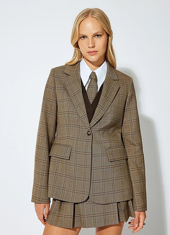 Imagen - Americana de traje con estampado de cuadros