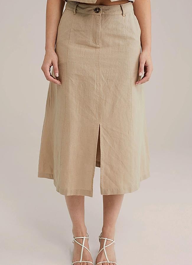 Imagen - Falda de lino con abertura