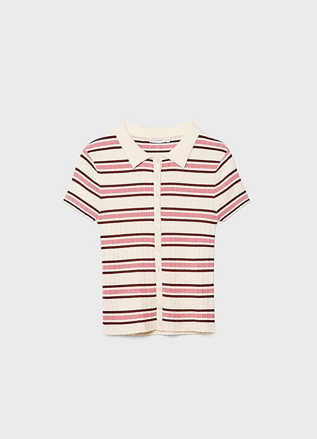 Imagen - Polo de rayas con diseño de canalé de Stradivarius.