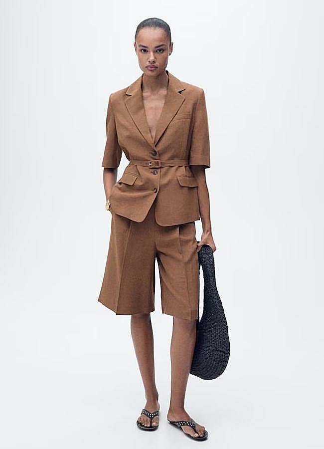 Imagen - Traje con bermudas de lino