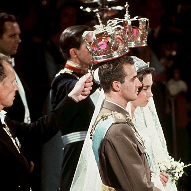 La princesa Catalina de Grecia asistió a la boda de Juan Carlos I y doña Sofía en 1962.