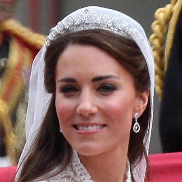 La tiara Halo de Cartier llevada por Kate Middleton. 