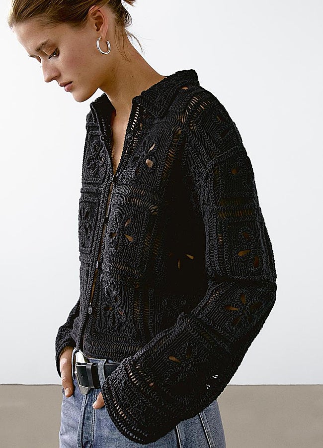 Imagen - Chaqueta punto crochet Massimo Dutti.