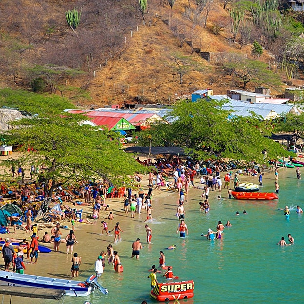 Una vista aérea del pueblo de Taganga. 