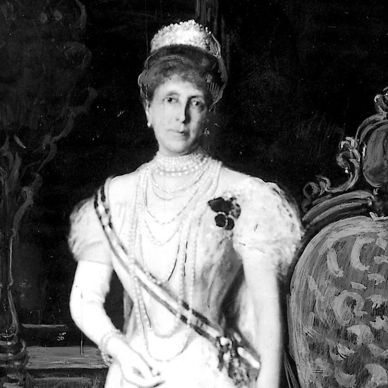 Retrato de la reina María Cristina pintado por don José Moreno Carbonero.