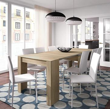 Imagen secundaria 1 - La mesa extensible de Amazon, disponible en tres acabados, que se transforma en un aparador.