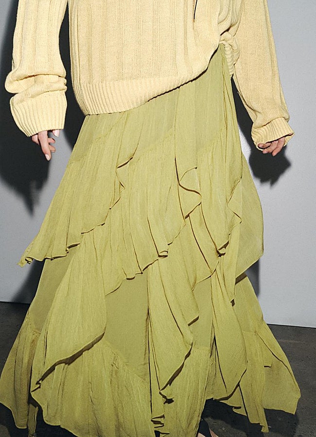 Imagen - Falda verde volantes Zara.