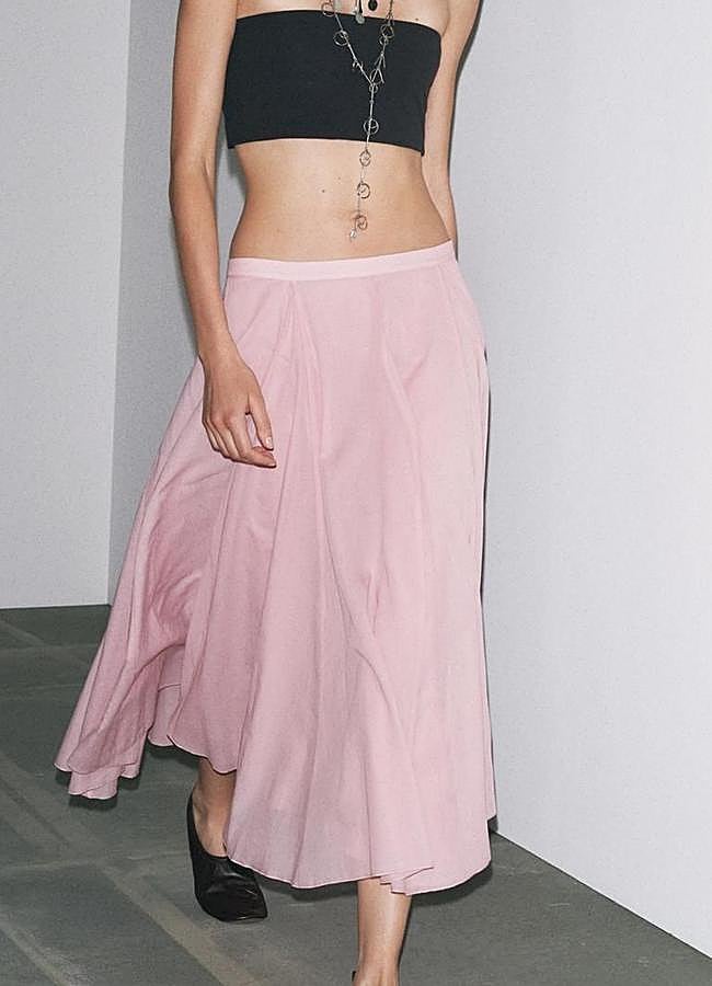 Imagen - Falda rosa vaporosa con vuelo