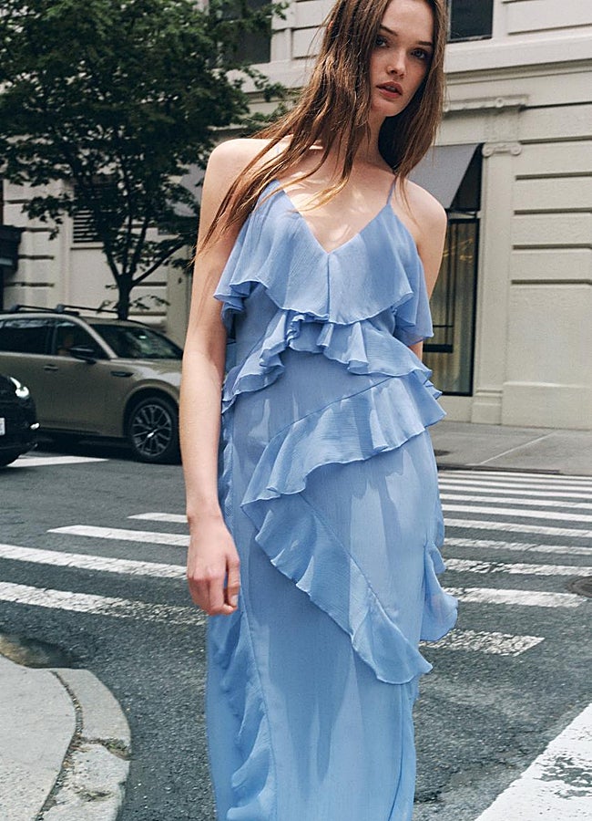 Imagen - Vestido de tirantes azul Zara.