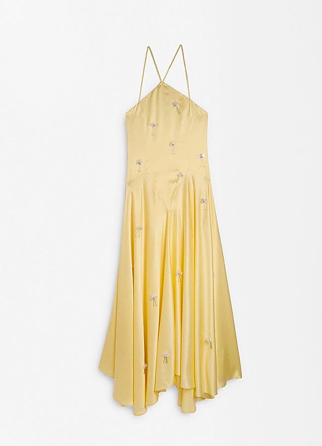 Imagen - Vestido amarillo con abalorios de Parfois, 129,99 euros.
